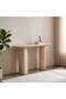 Nordic Console Table for Living Room - Stylish Beige/White Engineered Wood Furniture