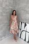 Women's Red Square Neck Floral Print Sleeveless Fitted Waist Midi Dress Nbk4670 - 4