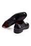 Black Color Lace-Up Genuine Leather Leather Sole Men's Shoes - 2