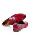 Red Color Laceless Genuine Leather Men's Shoes - 2