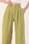 Women's Dark Green High Waist Linen Palazzo Trousers - 4