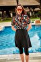 Parachute Black Tights Semi-Closed Swimsuit 3 Pieces - M2441 - 2
