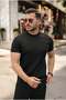 Men's Knitted Pattern Crew Neck Knitwear T-Shirt - 100% Cotton Acrylic - 3