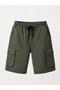 Men's Comfort Fit Linen Waist Elastic Pocket Capri Shorts - 5