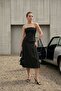 My Fashion Strapless Blouse and High-Waisted Midi Skirt Set