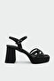 Kate Platform Women's Black Satin Evening Dress Shoes