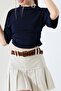 Women's Sandy Side Gathered Short Sleeve Blouse