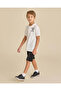 Boys White Chest Print Polo T-Shirt - 5