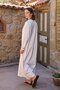 Slit Detailed Combed Cotton Dress Ecru - 5