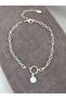 Chain Anklet with Zircon Stone Round Plate Detail, Gold Color Plated - 3