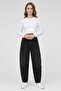 Women Barrel Fit Washed Non Stretchable Jeans, Black - 2