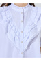 White Ruffled Lace Trim Blouse - 3