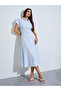 Blue Striped Shirt Midi Dress - 3