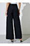 Black Solid Wide Leg Pants - 4
