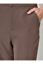 Tan Solid Wide Leg Trousers - 3