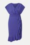 Women's V-Neck Waist-Slit Skirt with Ruffles Curve Plus Size Design Stylish Dress - 3