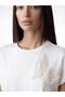 Lcw Everyday White Crew Neck Butterfly Embroidered Women's T-Shirt - 3