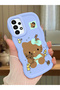 Samsung Galaxy A13 4g Compatible Case Camera Protector Blue Silicone Couple Phone Case Kitty Pattern