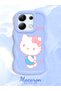 Redmi Note 13 4g Compatible Case with Camera Protector Blue Silicone Couple Phone Case Kitty Pattern - 2