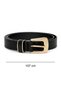 Black Shk3007 Women's Gold Bridge Buckle Strap Gold Detailed Thin Faux Leather Waist Belt - 3