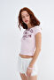 Kayık Neckline Printed T-Shirt P1895 - 4