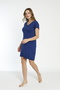 Women's Lace Detailed V-Neck Short Sleeve Combed Cotton Nightgown / Plus Size - 3
