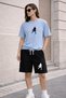 Unisex Oversize Shorts Set Crew Neck Short Sleeve T-Shirt Shorts 2-Piece Sports Combination Casual Summer Basketball Printed - 2