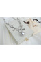 Kol410 Lock Detail Thick Chain Top Charm Necklace - 2