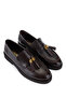 Women's Genuine Leather Brown Loafer Shoes - 2