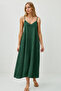 V-Neck Woven Fabric Long Dress with Adjustable Straps - 2