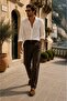 Men's Comfort Fit Cotton Viscose Fabric Linen-Look Brown Trousers - 216Dngr - 2