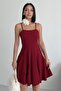 Princess Model Strappy Burgundy Dress