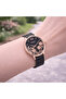 Women’s Black Floral Dial Mesh Strap Watch Style - 2