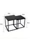 Migue home Set of 2 Nesting Square Coffee Table for Living Room, Side Table, Easy Assembly, Black Color - 3
