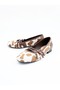 Women's Genuine Leather Ballerinas Brown White Leopard - 4