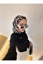 وشاح حريري Twill بنمط حمار وحشي أسود