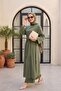 Tunic, Long Slit Pants, Pocketed Modal Set -Khaki - 5