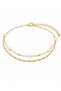 Steel Sarman 2 Chain Pearl Dorika Anklet Gold Color - 4