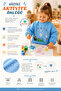 Kindergarten Activity Apron 3-5 Years Waterproof Long Sleeve Paint Apron Stain Resistant with Pockets Nursery Montessori and Painting Activity Apron - 5