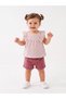 Cotton Soft Lycra Striped Cotton Baby Girl 2-Piece Shorts Set