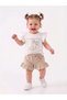 Cotton Cherry Patterned 2-Piece Girls' Set with Ruffle Detail - 3