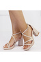 Sandale elegante cu platformă bej 3263 M12