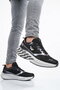 Black-Silver Lightweight Flexible Breathable Men's Running Walking and Sports Shoes Space m - 8