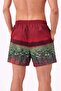 Men's Swim Shorts with Zipper Pockets and Mesh Lining, Quick Dry Premium - Red - 2