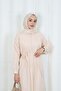 Hidden Button Belted Terry Cotton Dress Hnt0316 Cream - 2