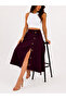 Six-Piece Purple Woven Skirt with Button Detail