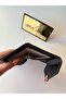 Women's Black Envelope Cover Gold Lock Mini Card Holder Wallet - 4