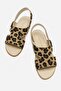 Buckle Cross Women's Sandals Leopard - 4