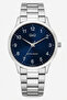 Men's Silver Metal Cord Navy Blue Dial Digital Wrist Watch with 2 Year Warranty - 2