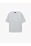 Cotton Short Sleeve Fabric Detailed Crew Neck Oversize T-Shirt